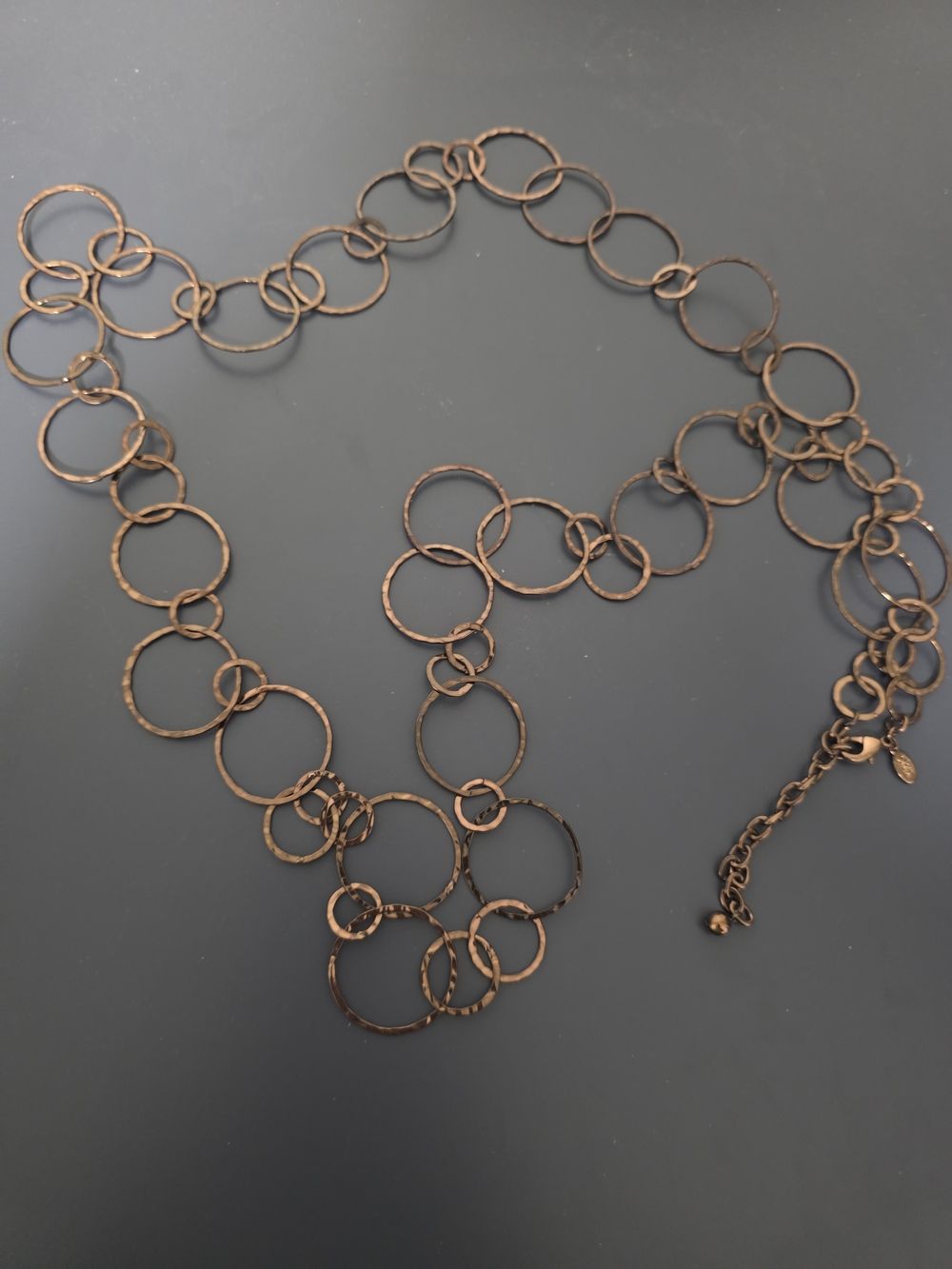 Joan Rivers Copper-Tone Hammered Circle Link Necklace